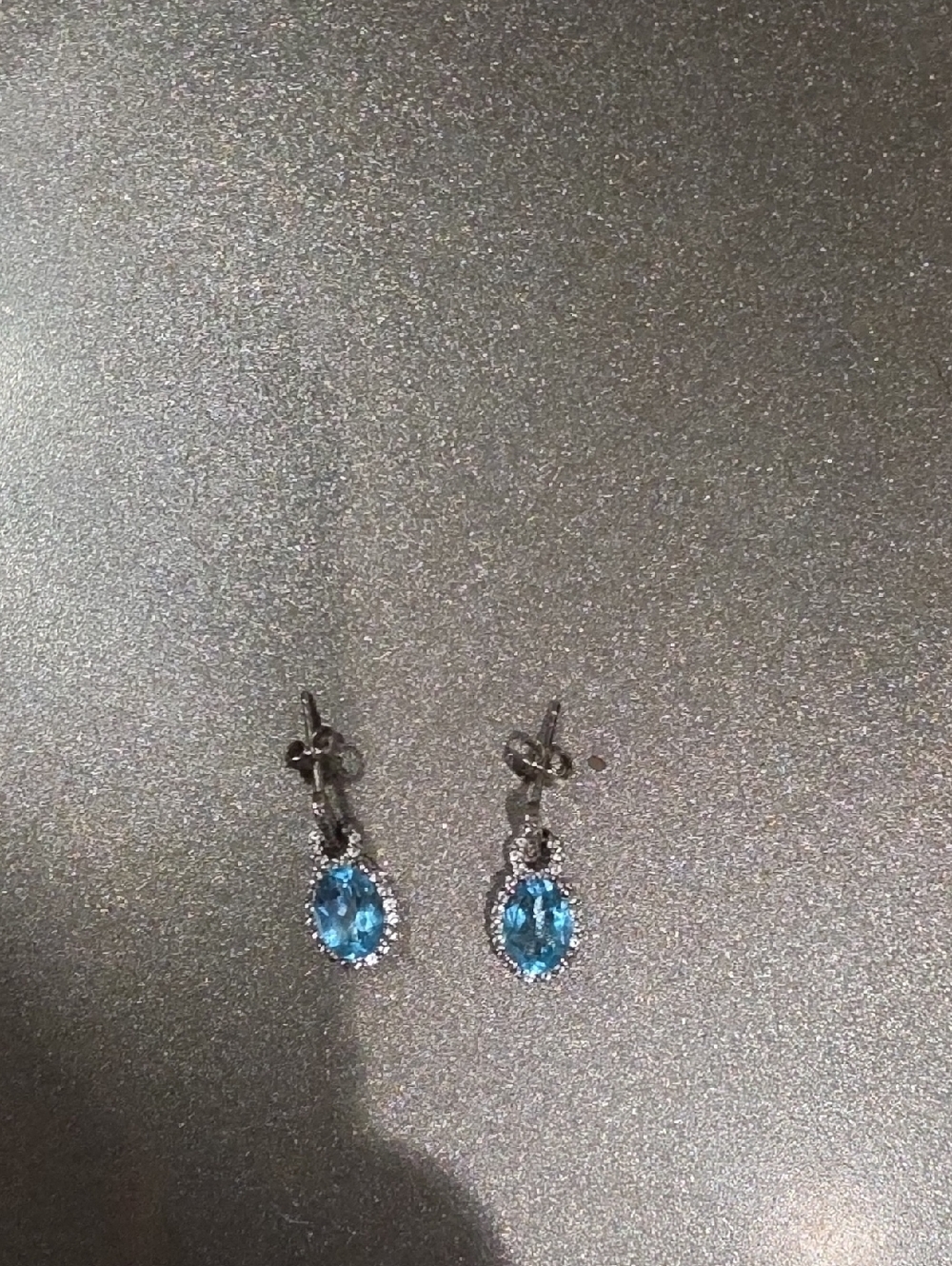 Sterling Silver Aquamarine Crystal Drop Earrings